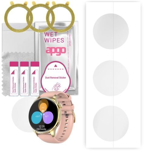 3x folia ochronna hydrożelowa do Kello GT3 - apgo Smartwatch Hydrogel Protection Ochrona na ekran smartwatcha