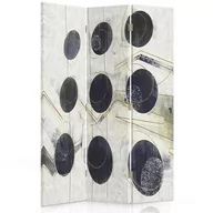 Parawany - Parawan dwustronny FEEBY, Abstrakcja czarno białe kule 110x170 - miniaturka - grafika 1