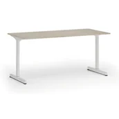 Biurka - Biurko PRIMO BETA, 1600 x 800 mm, podstawa biała, dąb naturalny - miniaturka - grafika 1
