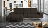 Narożniki - Narożnik tapicerowany w kształcie litery L lewy Narożnik z funkcją spania Sofa z funkcją spania mała 3-osobowa Regulowane zagłówki i siedzisko Tkanina: SALVADOR 177x270x99 cm Ciemnobrązowy - miniaturka - grafika 1