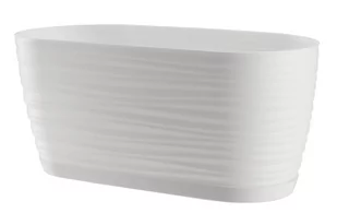 Doniczka na kwiaty owalna 27 x 12 cm, biała - Donice Doniczka na kwiaty owalna 27 x 12 cm, biała - Donice - miniaturka - grafika 1