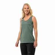 Koszulki i topy damskie - Damska koszulka bez rękawów Jack Wolfskin CROSSTRAIL TANK W hedge green - M - miniaturka - grafika 1