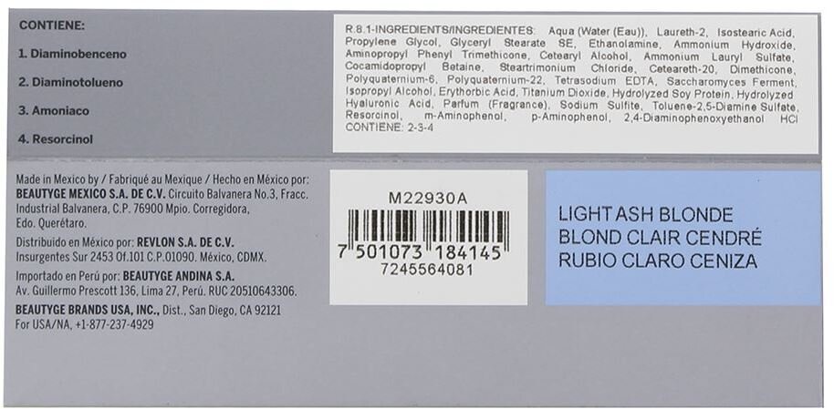 Revlon Revlonissimo Colorsmetique Hyaluronic Acid Trwała farba do włosów 8.1 Light Ash Blonde, 60 ml Unisex