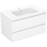 Szafki łazienkowe - Mexen Rivel szafka łazienkowa 80 cm z umywalką Otis, 2 szuflady, ryflowana , biała mat - 91A20-08047-2-BFF01-W18M01 - miniaturka - grafika 1