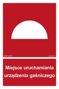 BB003 MIEJSCE URUCHAMIANIA URZĄDZENIA GAŚNICZEGO, KN - FOLIA PODŁOGOWA NIEŚWIECĄCA; (350X518MM) - Systemy ekspozycyjne i znaki informacyjne - miniaturka - grafika 1