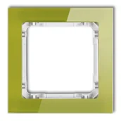 Klawisze i ramki - Karlik Ramka pojedyncza DECO efekt szkła zielony/biały - miniaturka - grafika 1