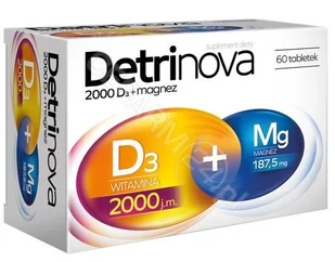 Aflofarm FARMACJA POLSKA SP. Z O.O. Detrinova 2000 D3 + magnez 60 tabletek 3821461 - Witaminy i minerały - miniaturka - grafika 1