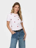 Koszulki i topy damskie - ONLY T-Shirt Kita 15316574 Biały Regular Fit - miniaturka - grafika 1