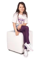 Rajstopy - Rajstopy dziecięce, Mikrofibra Gładkie Fioletowe 40 DEN, 140-146 - miniaturka - grafika 1