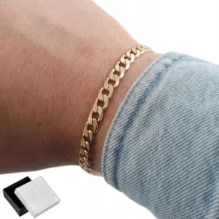 BRANSOLETKA MĘSKA PANCERKA 18K STAL CHIRURGICZNA 20,5cm/6mm PREZENT+DARMOWE DODATKI - Bransolety męskie - miniaturka - grafika 1