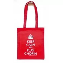 Torby i wózki na zakupy - Polskie Wydawnictwo Muzyczne Torba - Keep calm and play Chopin czerwona - grafika 1