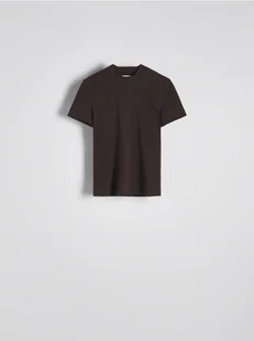 Reserved - T-shirt regular - ciemnobrązowy - Koszulki i topy damskie - miniaturka - grafika 1