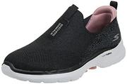 Sneakersy damskie - Skechers Damskie sneakersy Go Walk 6 Glimmering, Czarna tekstylna różowa lamówka, 36.5 EU - miniaturka - grafika 1