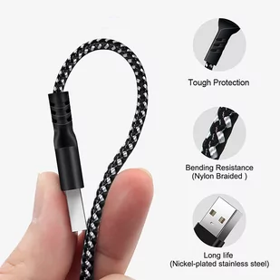 Kabel USB C fast charge 2.4A MCE482 Czarny - Ładowarki do telefonów - miniaturka - grafika 4