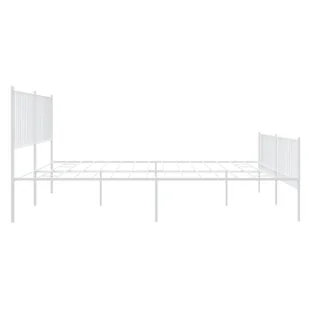 Metalowa rama łóżka z wezgłowiem i zanóżkiem, biała, 193x203 cm Lumarko! - Łóżka - miniaturka - grafika 7