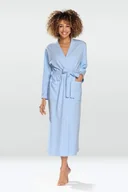 Szlafroki damskie - Bawełniany szlafrok Melissa jasnoniebieski S - miniaturka - grafika 1