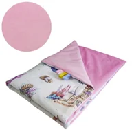 Koce i narzuty dla dzieci - Kocyk Dziecięcy 75x100 Ocieplany Syrenki/Róż Bawełna/Velvet Polski Producent - miniaturka - grafika 1