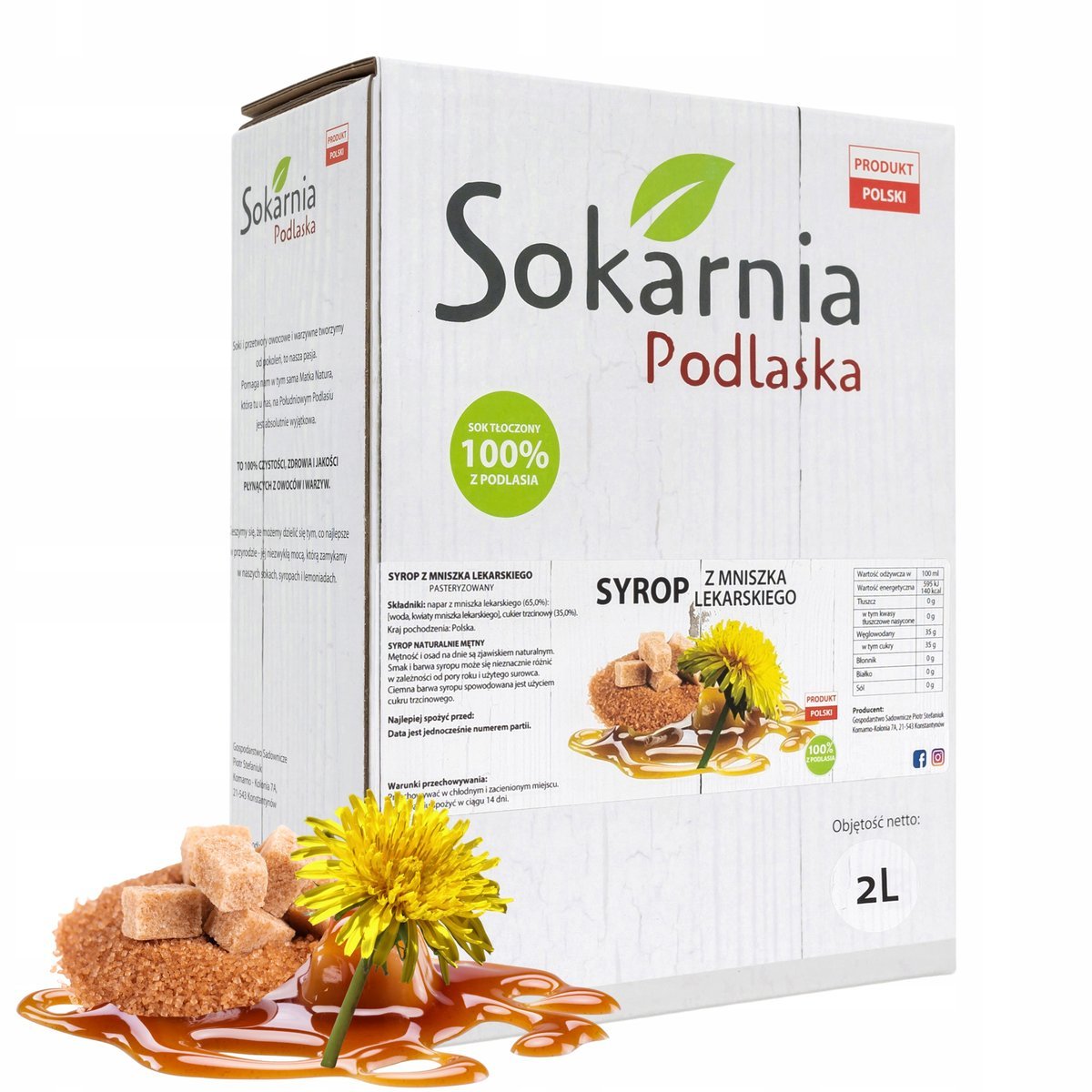 SYROP Z MNISZKA LEKARSKIEGO 2l Naturalny Smak Odżywczy Zdrowie Witaminy