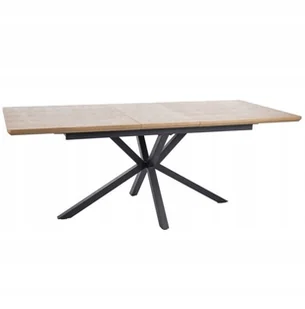 Stół Logan 160/200x90cm Dąb/Czarny Mat Industrialny Salon - Stoły - miniaturka - grafika 1