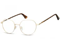 Okulary korekcyjne, oprawki, szkła - Lenonki okrągłe Okulary oprawki optyczne 916B złota - miniaturka - grafika 1