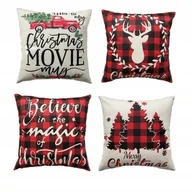 Poszewki na poduszki - POSZEWKI NA PODUSZKI JAŚKI 45x45 CM DEKORACYJNE ŚWIĄTECZNE - miniaturka - grafika 1