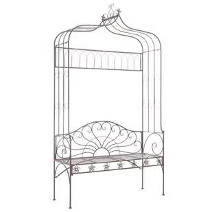 vidaXL Ławka ogrodowa, 122 cm, żelazo, antyczny brąz - Ławki ogrodowe - miniaturka - grafika 1