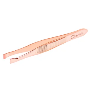 Pęseta do brwi, rzęs, profesjonalna Clavier, rose gold - Sztuczne rzęsy i akcesoria - miniaturka - grafika 1