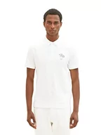 Koszulki męskie - TOM TAILOR Męska koszulka polo, 1036379, biała, XL, 10332 – Off White, XL - miniaturka - grafika 1