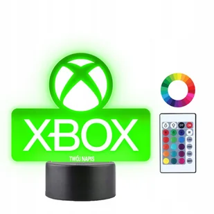 Lampka Nocna 3D Led Xbox Logo Prezent - Lampy stojące - miniaturka - grafika 1
