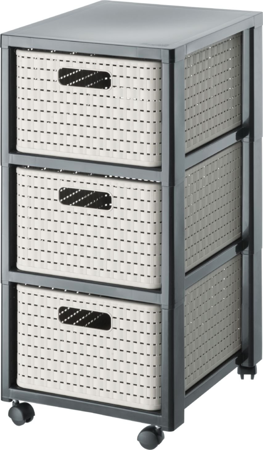 Rotho Regał na kółkach z 3 szufladami Country cappuccino-antracyt