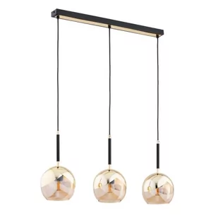 Prada lampa wisząca 3xE27 czarna/złota 62404 - Lampy sufitowe - miniaturka - grafika 1