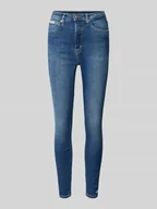 Spodnie damskie - Jeansy o kroju super skinny fit z 5 kieszeniami - miniaturka - grafika 1