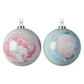 Bombki - Bombka Na Choinkę Słonik Różowa Niebieska 7,5Cm - miniaturka - grafika 1
