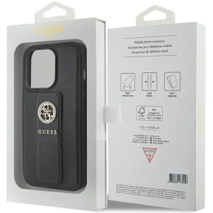 Etui Guess Grip Stand 4G Saffiano Strass na iPhone 15 Pro Max - czarne - Etui i futerały do telefonów - miniaturka - grafika 8