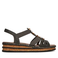 Sandały damskie - Sandały Rieker 62949-45 Szary - miniaturka - grafika 1