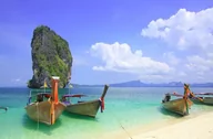 Fototapety - Nice Wall Koh Poda boats on beach - fototapeta FS0590 - miniaturka - grafika 1