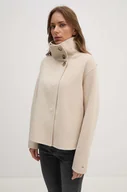 Kurtki damskie - Tommy Hilfiger kurtka wełniana kolor beżowy przejściowa oversize WW0WW42138 - miniaturka - grafika 1