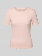 Koszulki i topy damskie - T-shirt o kroju slim fit z mieszanki bawełny - miniaturka - grafika 1
