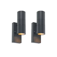 Lampy pozostałe - QAZQA Zestaw 2 kinkietów zewnętrznych ciemnoszary 2-punktowy czujnik jasno-ciemno - Duo - miniaturka - grafika 1
