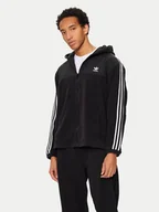 Bluzy męskie - adidas Bluza adicolor 3-Stripes Teddy IZ4802 Czarny Regular Fit - miniaturka - grafika 1