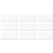 Płytki ceramiczne - Płytka ścienna PS604 WHITE GLOSSY STRUCTURE 29,7 x 60 - miniaturka - grafika 1