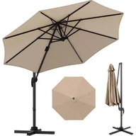 Parasole ogrodowe - Parasol Deporte 3x3M, Parasol Ogrodowy Obracany o 360°, z Aluminiowym Słupkiem, 5 Regulowanych Kątów Nachylenia (Beżowy) - miniaturka - grafika 1