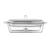 Naczynia żaroodporne - ALTOM Meteor Naczynie Żaroodporne Prostokątne 3,0L Z Pokrywą Nierdzewną Na Podgrzewaczu - miniaturka - grafika 1