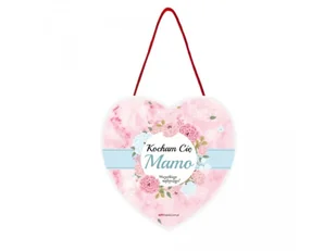 TABLICZKA DO ZAWIESZENIA SERCE KOCHAM CIĘ MAMO 12cm - Dyplomy i okładki - miniaturka - grafika 1