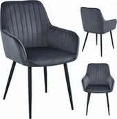 Krzesła - Leobert Krzesło SOLDEN - aksamit ciemny szary / nogi czarne x 1 - miniaturka - grafika 1
