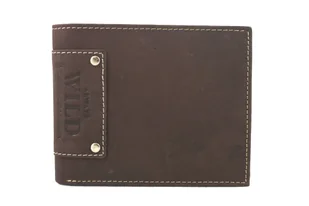 Poziomy portfel męski Always Wild ze skóry nubukowej - ciemny brąz - Portfele - miniaturka - grafika 1