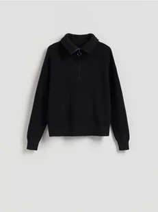 Reserved - Sweter z wiskozą - czarny - Swetry damskie - miniaturka - grafika 1