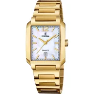 Zegarki damskie - Festina Classic Bracelet 20680/2 Zegarek Damski Złoty z prostokątną kopertą i perłową tarczą - miniaturka - grafika 1
