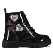 Buty dla dziewczynek - Trzewiki Nelli Blu CM231212-1 Czarny - miniaturka - grafika 1