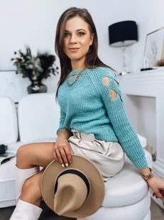 Sweter damski LAYSI zielony Dstreet MY1748 - Swetry damskie - miniaturka - grafika 1